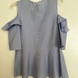 Blouse 100% Cotton Blue and White Sak's 5th Ave